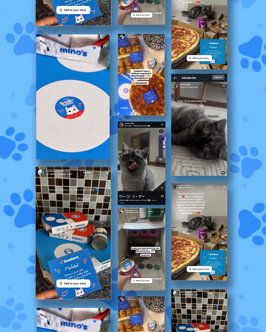 Domino’s’tan sosyal medyada viral olan kedi akımına kalpten bir yanıt: “Bir Sana, Bir Ona”
